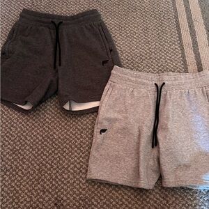 Fabletics Men's Gray and Dark Gray 5” Inseam Shorts